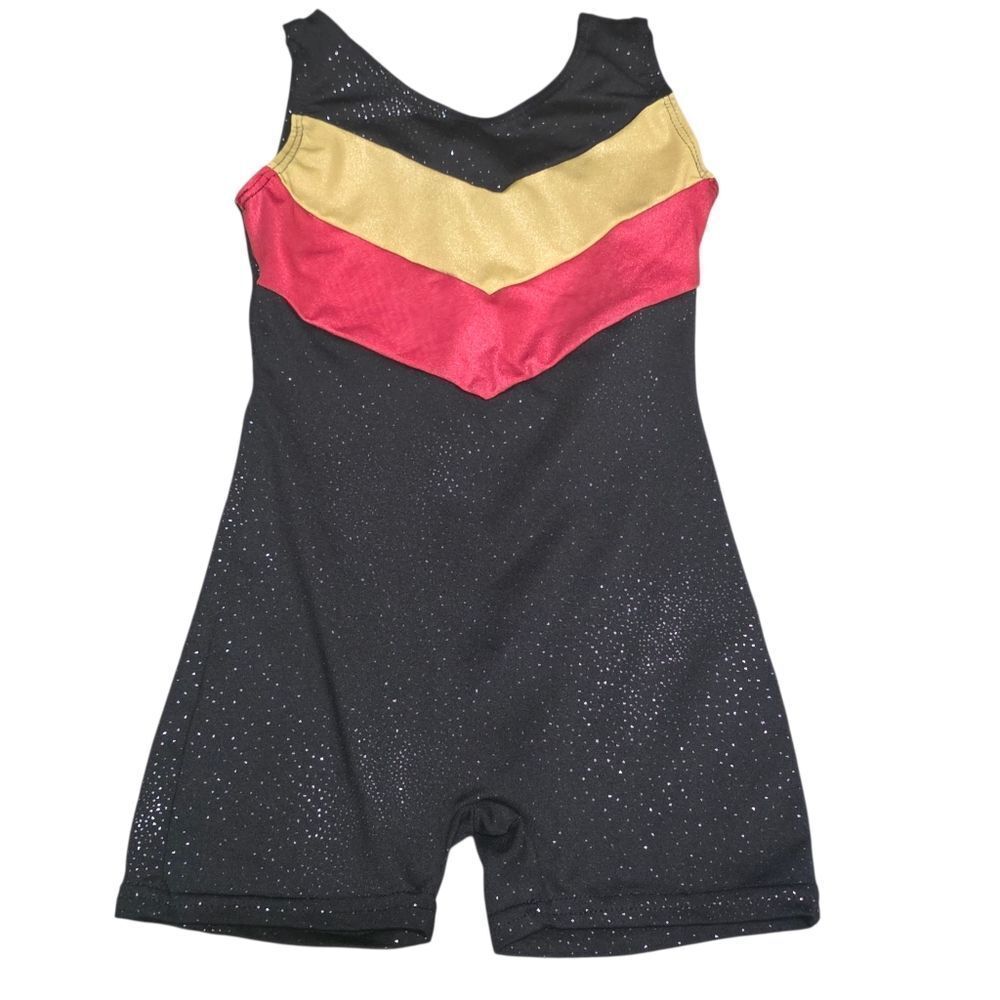 Black Unitard with Gold and Red Accents